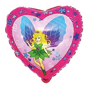 Fee mit Fl�geln - Herzform - Folienballon - 43 cm