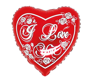 I Love You - Herzform - Folienballon - 43 cm