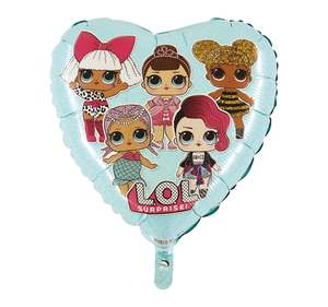 L.O.L Surprise Hellblau - Folienballon - Herzform - 43 cm