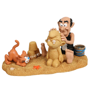 Schl�mpfe: Gargamel und Azrael am Sandstrand - Figur