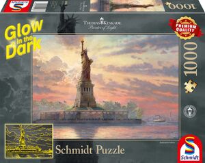Freihheitsstatue in der Abendd�mmerung - 1000 Teile GID Puzzle (Thomas Kinkade)