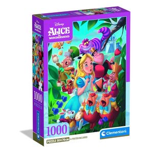 Clementoni 39952 - Disney Alice im Wunderland - 1000 Teile Disney Collection Compact Puzzle