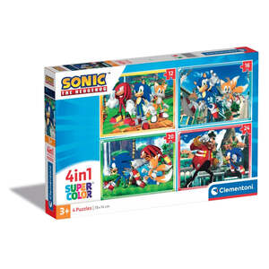 Clementoni 21522 - Sonic - 4 in 1 Puzzle Supercolor