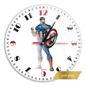 Wanduhr f�r Kinder - Captain America 003 Marvel Wei�