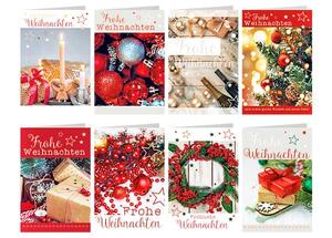 Frohe Weihnachten Weihnachtskarte - 100 St�ck - 8 Motive