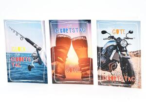 Geburtstagskarte Hobby - 100 St�ck - 3 Motive 