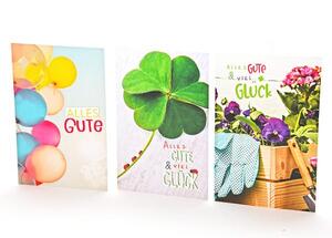 Gl�ckwunschkarte allgemein - 100 St�ck - 3 Motive
