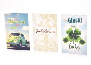 Gl�ckwunschkarte diverse Anl�sse - 100 St�ck - 8 Motive