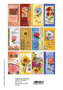 Allgemeine W�nsche Gru�karten - 100 St�ck - 12 Motive
