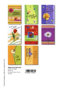 Allgemeine W�nsche Gru�karten - 100 St�ck - 8 Motive