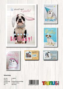 Geburtstagskarten - 100 St�ck - 6 Motive