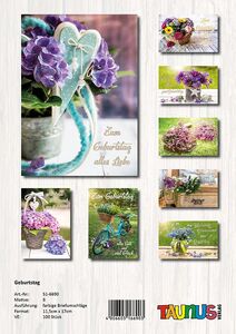 Geburtstagskarten - 100 St�ck - 6 Motive