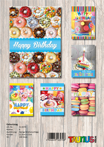 Geburtstagskarten - 100 St�ck - 6 Motive