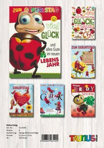 Geburtstagskarten Marienk�fer - 100 St�ck - 6 Motive