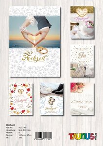 Hochzeitskarten - 100 St�ck - 6 Motive
