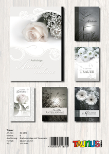 Trauerkarten - 100 St�ck - 6 Motive