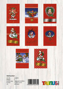 Weihnachtskarten rot - 100 St�ck - 8 Motive