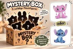 Mystery-Pl�schbox - 5 Pl�schtier-�berraschungen plus garantiertem Disney Stitch oder Engel 50/55 cm