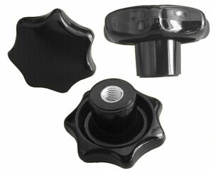5 Stck -- Sterngriffmutter Mutter M12  63 mm DIN6336 K - schwarz, Stahlgewinde