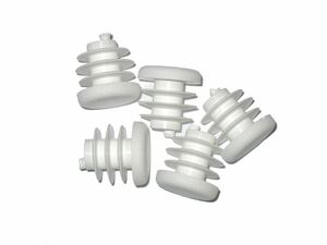 10 x Lamellenstopfen Rundrohrstopfen  15 mm (Auen) Stopfen WEISS