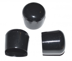 100 St�ck - Abschlu�kappe f�r Rundrohr / St�be  25 bis 26 mm -- SCHWARZ 