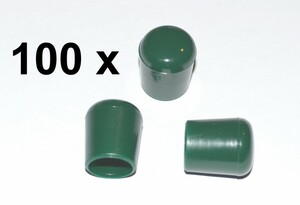 100 x Kappe fr Rundrohr D=18 mm L=21 mm grn PVC
