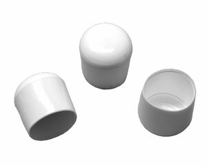 50 Stck - Kappe fr Rundrohr  D=25 / 26 mm L= 24 mm wei - PVC