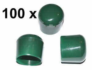 100 St�ck - Abschlu�kappe f�r Rundrohr / St�be  25 bis 26 mm -- GR�N