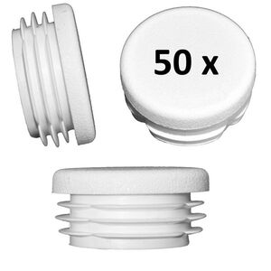 50 St�ck - Lamellenstopfen Rundrohrstopfen 35 mm (Au�en) Stopfen �wei�
