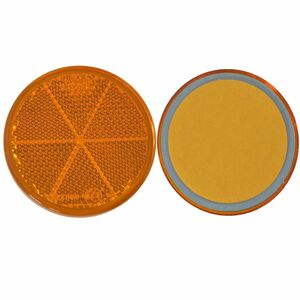 12 x R�ckstrahler - Reflektor - Kleben -   60 mm - Gelb - E-Pr�fzeichen