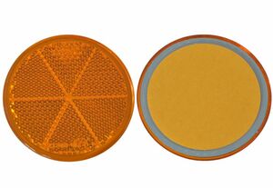20 x R�ckstrahler - Reflektor - Kleben -   60 mm - Gelb - E-Pr�fzeichen