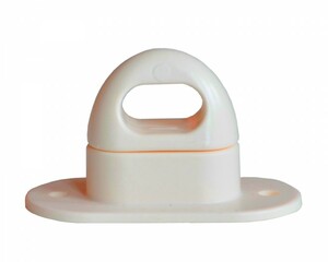 20 St�ck Drehverschluss f�r Oval�sen, Kunststoff, 42x22mm, Cremeweiss