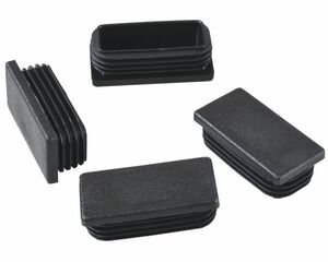 20 x Lamellenstopfen Vierkantrohrstopfen 100 x 40 mm (Au�en) Stopfen SCHWARZ