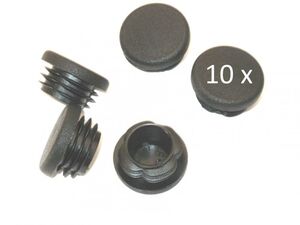 10 St�ck - Lamellenstopfen Rundrohrstopfen 35 mm (Au�en) Stopfen �schwarz