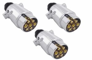3 Stck  Kabelstecker 7 polig Metall Wohnwagen Anhnger Stecker Anhngerstecker