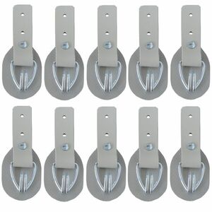 10 Stck - Aufrollkappe, Aufrollhaken, Drahthaken + Scheuerschutz, beige, Vers. 2