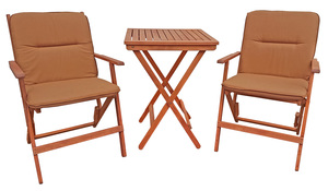 Set Tisch mit 2 St�hlen Gartenst�hle  10-210-2T-braun