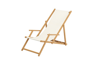 Liegestuhl Gartenliege wei� Sonnenliege Strandliege Holz Deckchair Gartenm�bel Buche 10-303 N