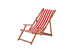 Deckchair rot-wei� Strandstuhl Gartenstuhl Buche dunkel Sonnenliege Relaxliege klappbar 10-314