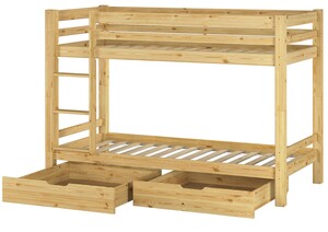 Kinderetagenbett Stockbett 90x200 Kinderzimmer Kiefer + Rollrost + Bettkasten 60.09-09S2