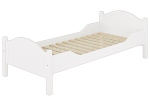 Einzelbett wei� 90x200 Futonbett Bettrahmen Singlebett Lattenrollrost 60.30-09W