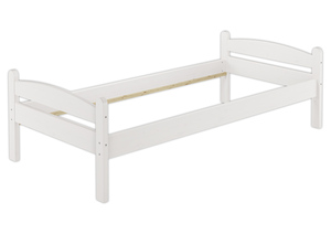 60.32-08 W M stabiles Bett weiss 80x200 cm, Kiefer massiv, kompl. mit Rollrost und Matratze