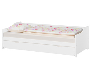 Sofabett Couchbett Bettgestell 90x200 Einzelbett G�stebettkasten Massivholz wei� 60.34-09WM