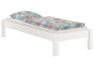 Wei�es Futonbett ohne Kopfteil Kiefer massiv 90x200, mit Rollrost aus Federleisten 60.35-09WFL