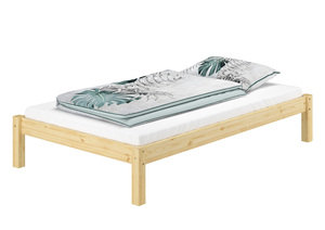 Bettgestell Kiefer natur Einzelbett 120x200 Massivholzbettgestell mit Matratze 60.35-12 M
