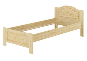 Kieferbett natur Einzelbett Bettrahmen Futonbett 90x200 Massivholzbett ohne Rollrost 60.37-09 oR 