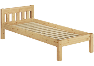 Bettrahmen Einzelbett 80x200 Futonbett Kieferbett Massivholz natur mit Rollrost 60.38-08