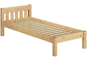 Kinderbett kurzes Bett Bettrahmen 90x190 Kiefer natur Massivholzbett Rollrost 60.38-09-190