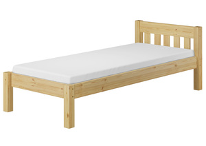 Futonbett Einzelbett 90x200 Massivholzbett Kiefer natur Bettrahmen Rollrost Matratze 60.38-09 M