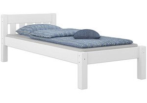 Futonbett Einzelbett 100x200 Massivholzbett Kiefer wei� Bettrahmen mit Rollrost 60.38-10 W